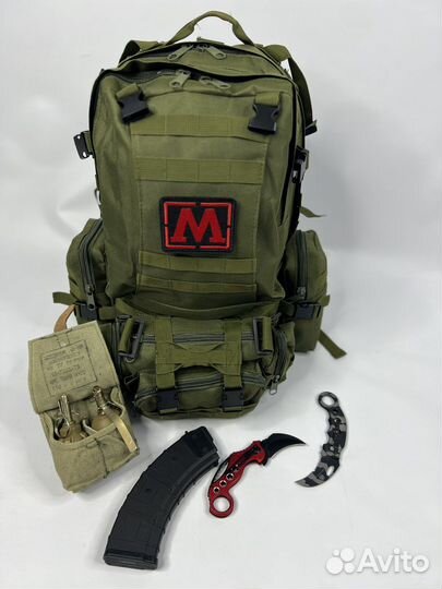 Рюкзак тактический рейдовый подсумками 55 литров