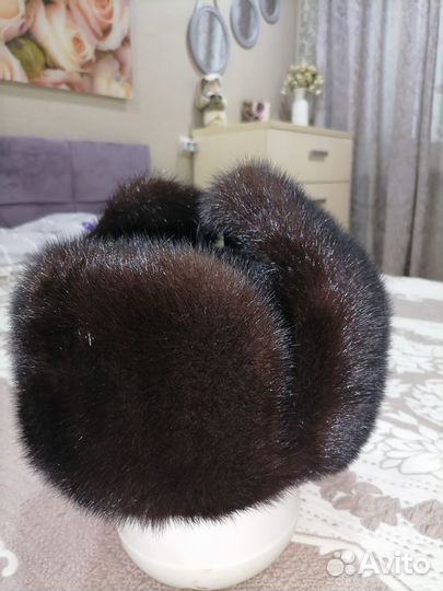 Норковая шапка мужская ушанка