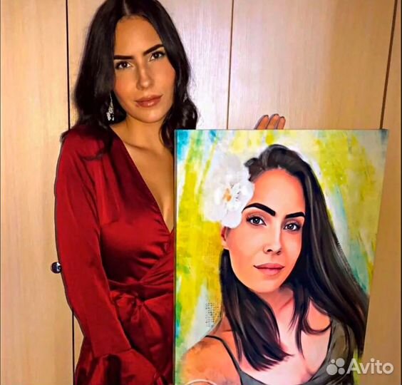 Романтический подарок портрет на холсте