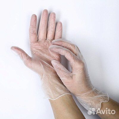 Перчатки виниловые s m l