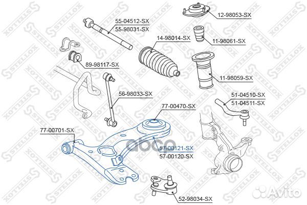 57-00121-SX рычаг левый Toyota RAV 4 II/III al