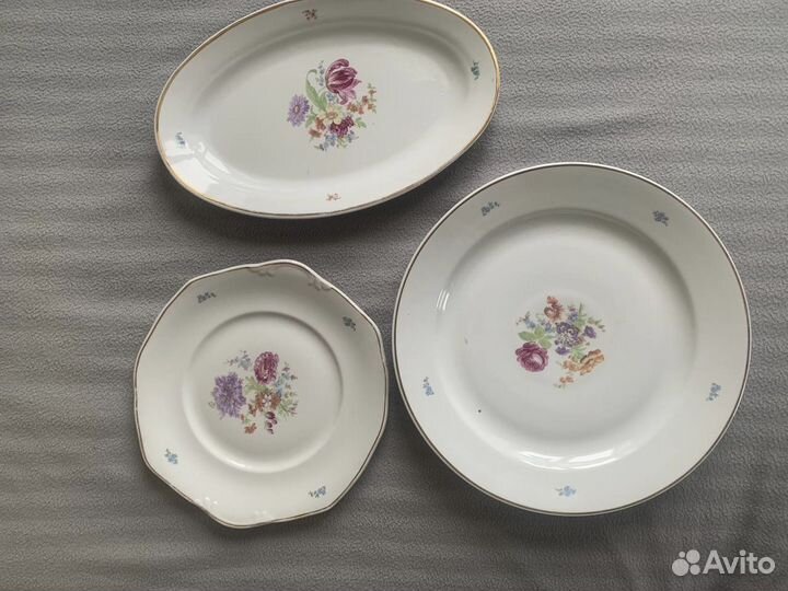 Фарфоровые большие блюда тарелка овальная круглая