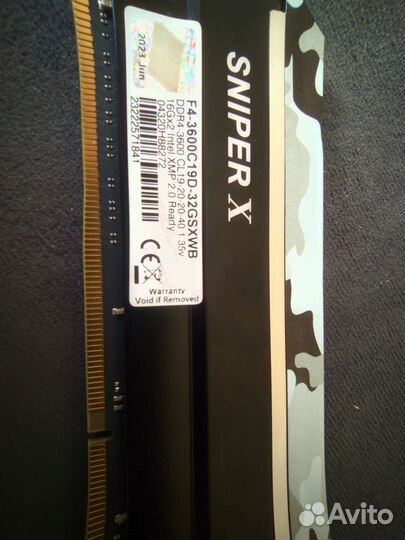 Оперативная память ddr4 32gb 3600 g.skill sniper x