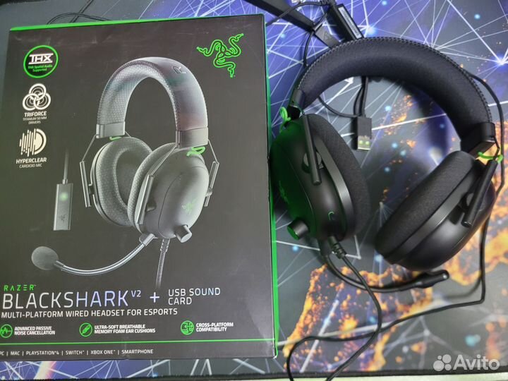 Б/у Игр наушники Razer BlackShark V2+USB SoundCard