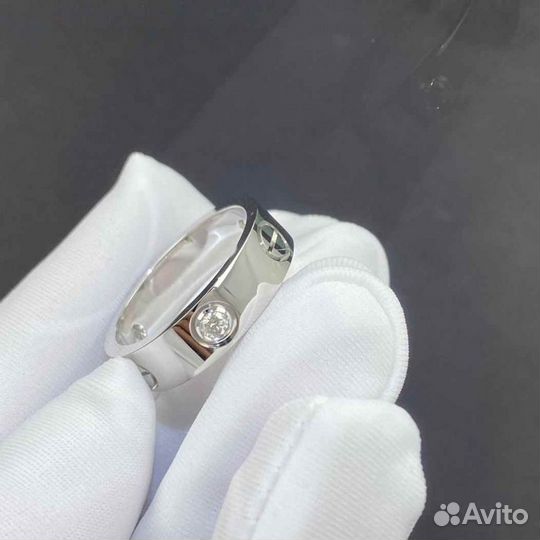 Кольцо Cartier Love, белое золото 585 пробы 0,25ct