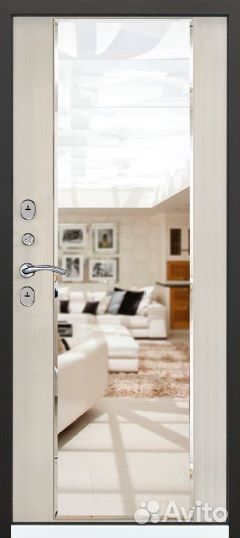 Дверь с терморазрывом с зеркалом