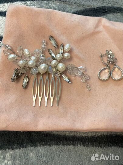 Заколка и серьги на торжество