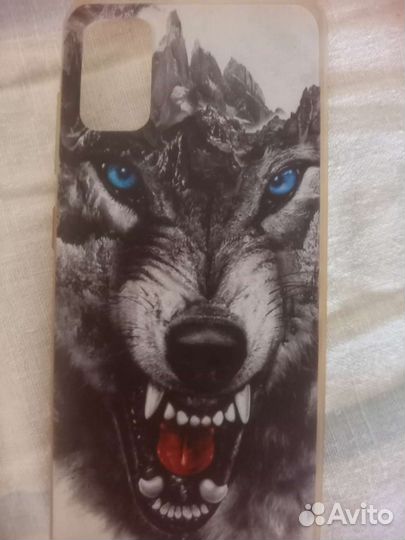 Чехол на samsung a41 волк, хаски