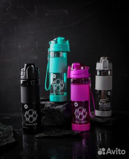 Бутылочка для воды,с комплектом PH Balance Stones