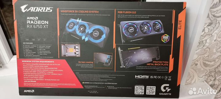 Видеокарта Gigabyte Radeon Aorus RX6750XT