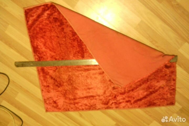 Ткань красная, синяя. Отрез