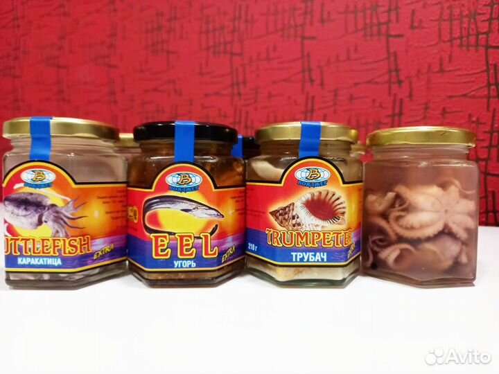 Угорь, трубач, каракатица, осьминоги