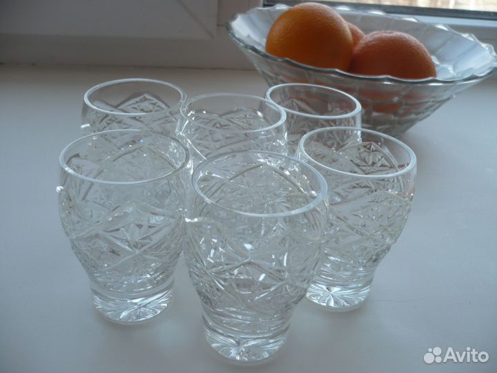 Хрустальные рюмки СССР - 6 шт