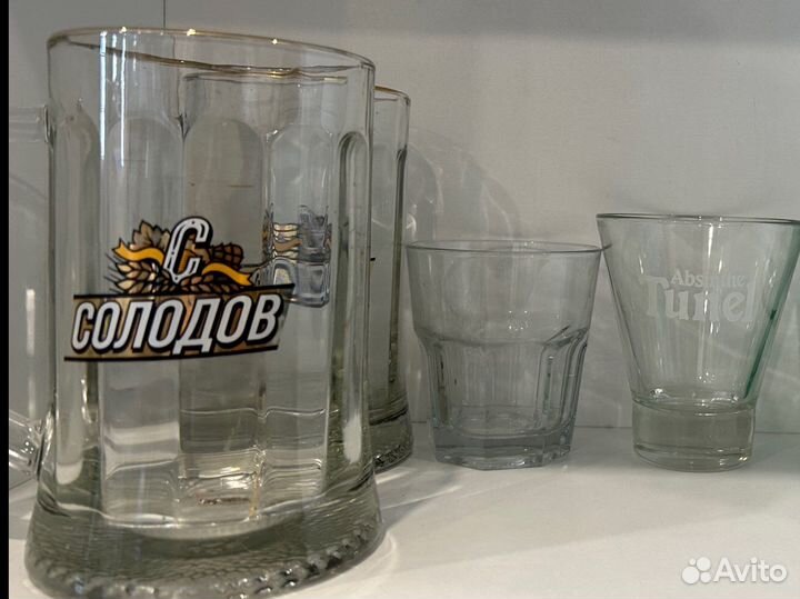 Стаканы / рюмки / пивные кружки / трубочки