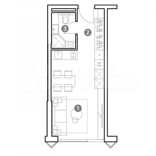 Апартаменты-студия, 27 м², 19/29 эт.