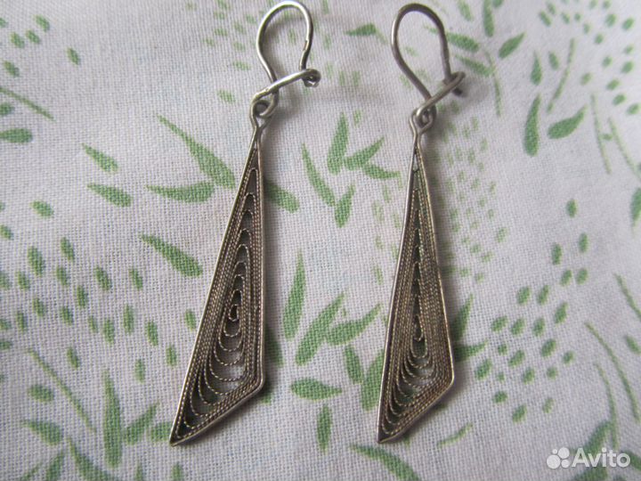 Серьги филигрань винтаж