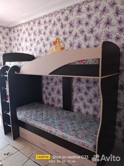 Двухъярусная кровать бу с матрасами