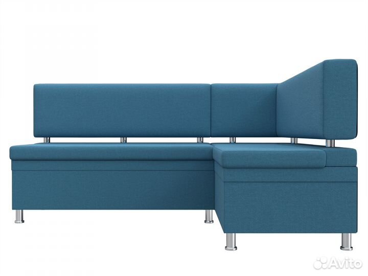 Диван кухонный угловой Стайл правый угол, рогожка, амур голубой