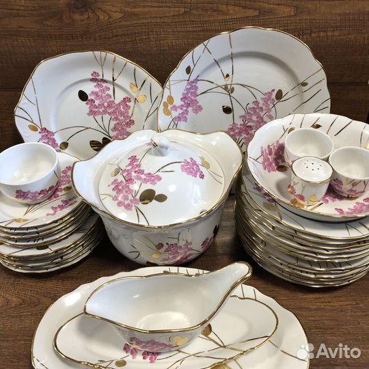 Сервиз столовый Розовая ветка Дулево