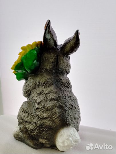 Копилка Зайчик с подсолнухом