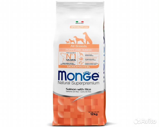 Корм Monge Puppy&Junior для щенков всех пород 12кг