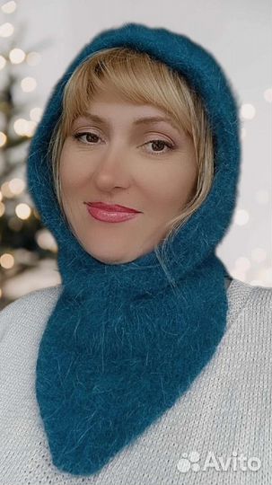 Женский ангора зимний капюшон