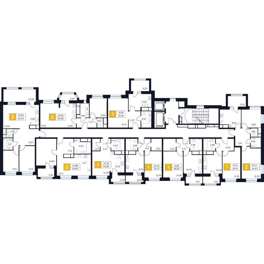 2-к. квартира, 44,9 м², 15/15 эт.