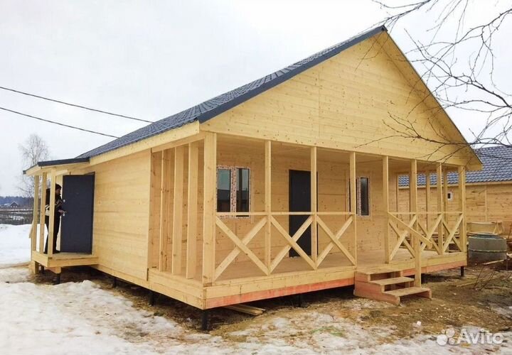 Каркасный дом 10х8м. 80.квадрат круглодочная