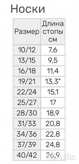 Носки детские hm 22 24