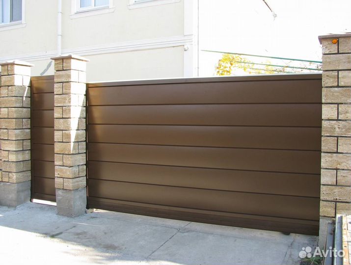 Откатные ворота металлические прочные