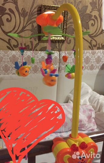 Подвеска на кроватку Пчелки со светом