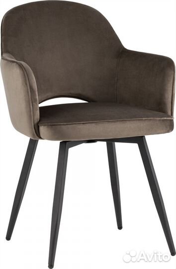 Стул Венера вращающийся, велюр коричневый обеденны