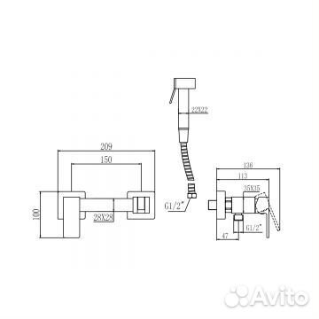 Смеситель для биде Savol S-FXQ007C Матовое золото