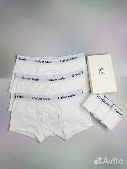 Трусы мужские белые Calvin Klein