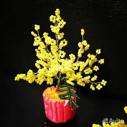 Мимоза из бисера