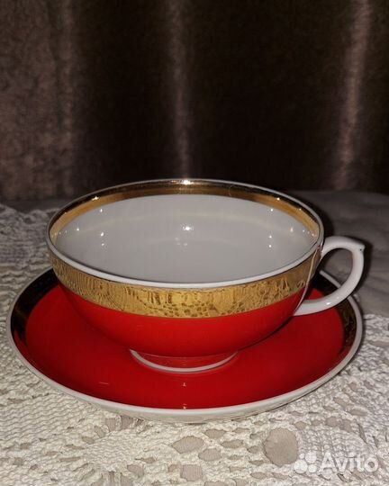 Чайное трио красное дулево