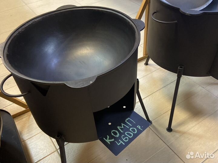 Казан чугунный 16 л. с печкой (Комплект) Магазин