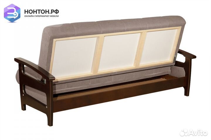 Диван книжка Омега бежевый / венге