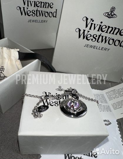 Vivienne Westwood ORB violet серебряная цепь