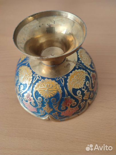 Ваза конфетница латунь горячая эмаль
