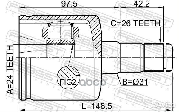 ШРУС внутренний перед лев 2711-S80atlh 2711