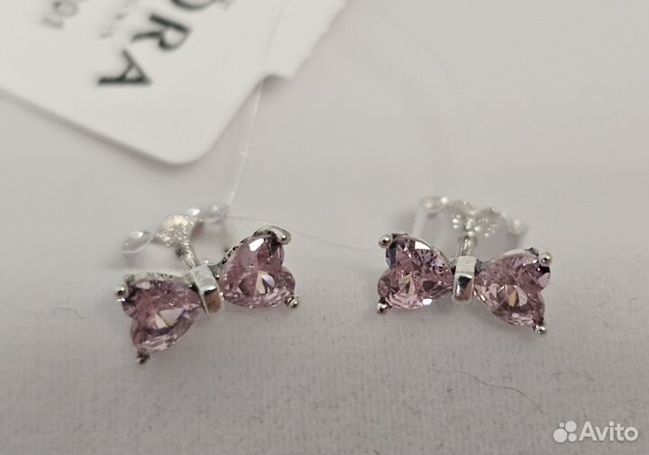 Серьги Pandora Сверкающий розовый бант