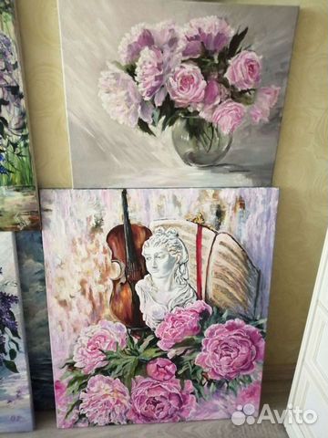 Картина маслом Картины цветов в интерьере холст объявление продам