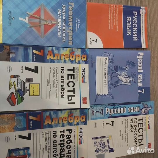 Рабочая тетрадь по алгебре,русский язык,тесты
