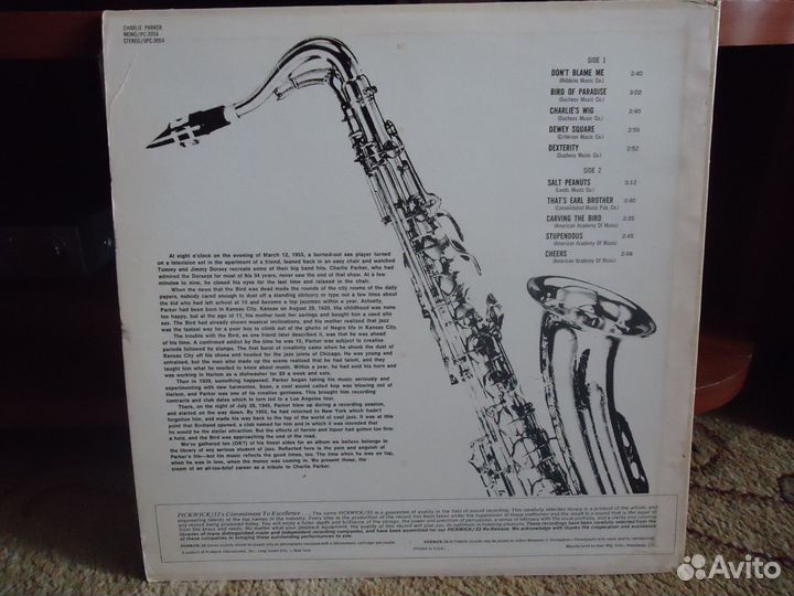 LP, джаз, винил Charlie Parker-Yardbird EX/NM