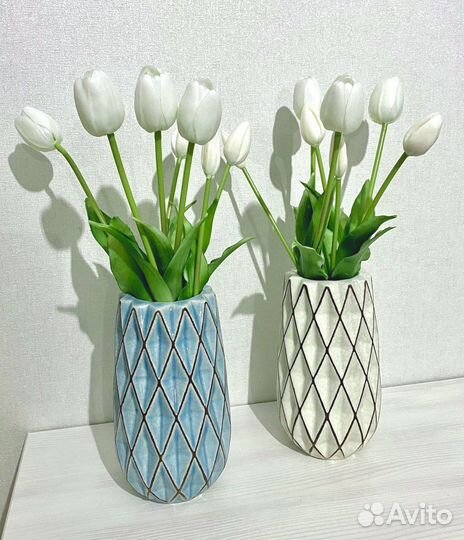 Тюльпаны эко силикон в вазе