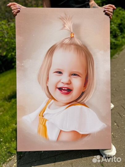 Портрет по фото на холсте