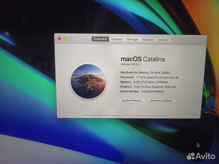 Macbook air 13 2020 8/512