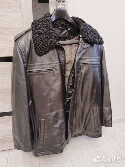 Кожаная куртка мужская пилот на меху