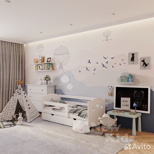 Детская кровать софа звёздочки